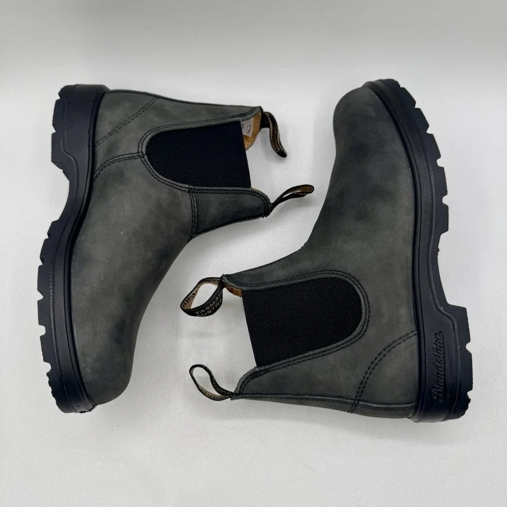 Blundstone 587 Boots Women's Size 7.5 UK 4.5 Rustic Black Leather Extra Footbeds
